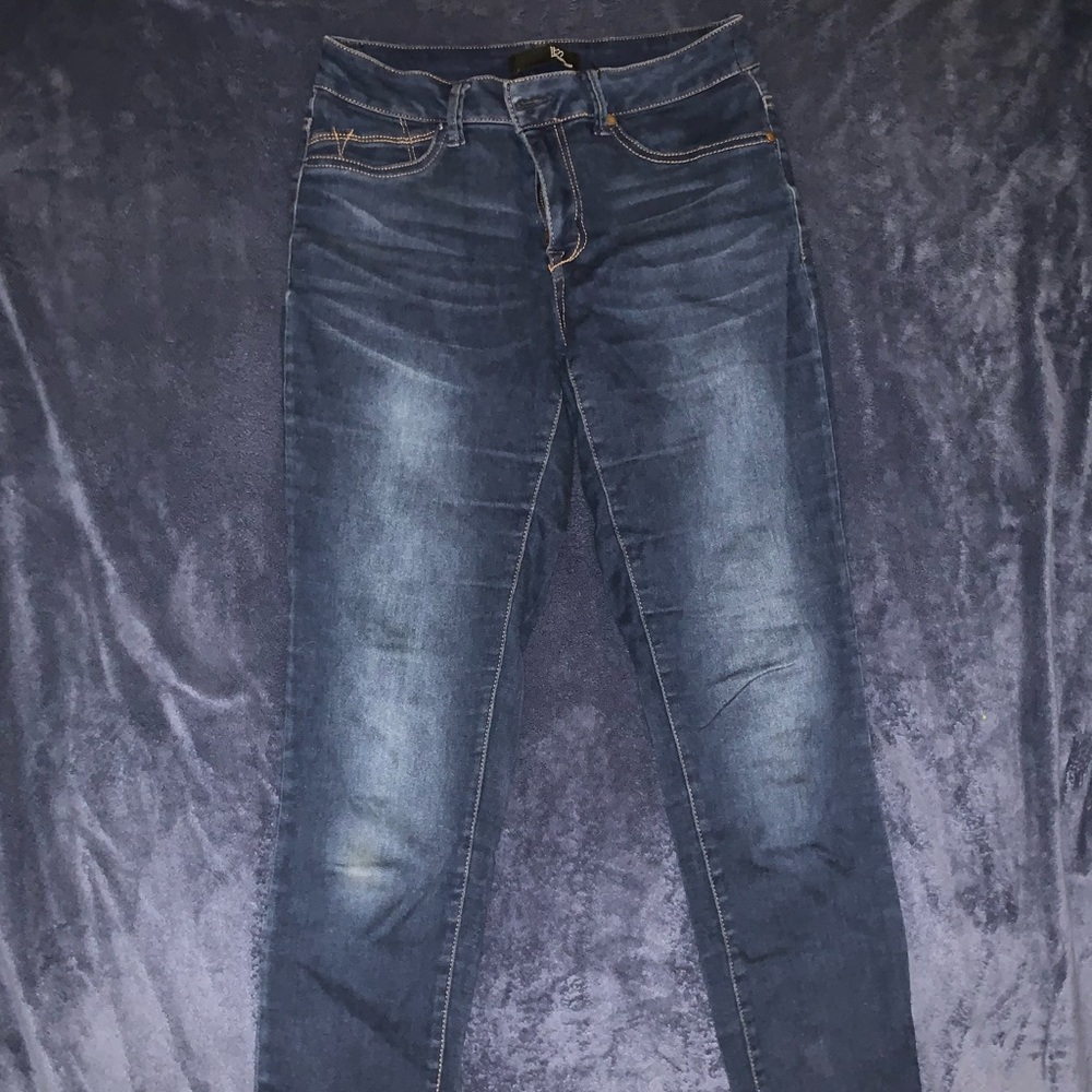 BLUE LOW/MID RISE SKINNY JEANS